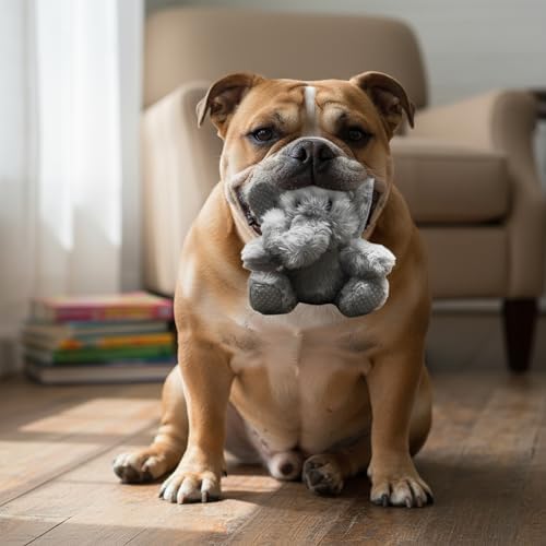 Vaulted Skulls & Co Elephant Squeaky Dog Toy | Plush Stuffed Elephants Chew Toys | Realistic Animal Dogs Toys (2)