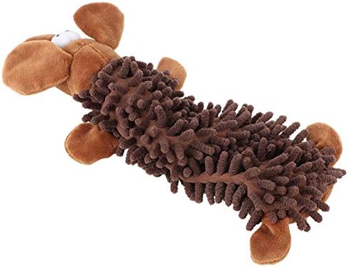 Dog Toys, Indestructible Plush Dog Toy for Aggressive Chewers(Brown Dog)