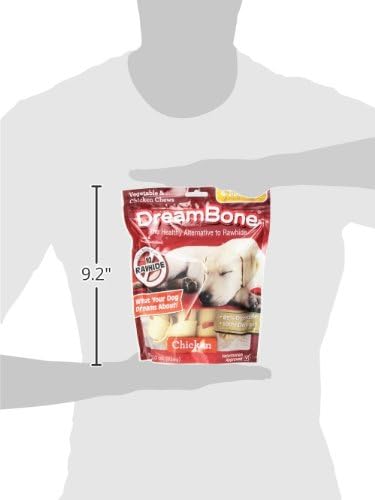 DreamBone Medium Bone Rawhide-Free Dog Treats With Real Protein, 4 Count | Daily Chew, Digests Safely and Completely, Made With Real Chicken and Veggies, For Adult Dogs
