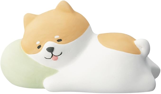 Stone Diffuser Sleeping Animals [ Designed in Japan] Non Electric Passive Diffuser for Essential Oil and Aromatherapy (Ceramic/Clay) (Sleeping Shiba)