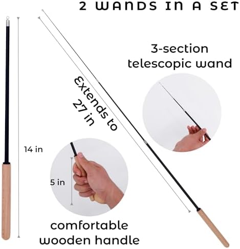 Interactive Cat Wand Toy with Feather Refills, Cat Teaser Toy for Kittens