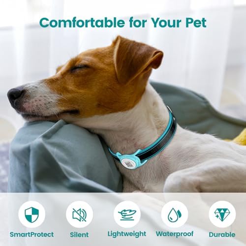 Smart Pet Tracker for Collar - Dog Trackers Location for Pet with Holder, No Monthly Fee, Real-Time Tracking, iOS Only, Emergency Contact, Long-Lasting, Anti-Lost Tracker for Cats, Bag Straps