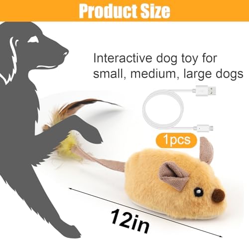 Interactive Dog Toys, Fake Mouse Moving Dog Toy with Automatic Sensor