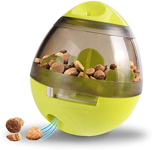 Eileen&Elisa Dog & Cat Toy Pet Food Container Dog Slow Feeder Bowl Cat Puzzle Dispenser, Small Interactive Collapsible Stimulating Play Toy, Adjustable Treats Eat Canister, Funny Maze Gym Ball
