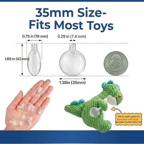 Premium Dog Squeaker Replacement 12 Pack – Squeakers for Dog Toys, 35mm Sizes, DIY Pet Toy Repair Insert, Replacement Squeaky Noise Maker
