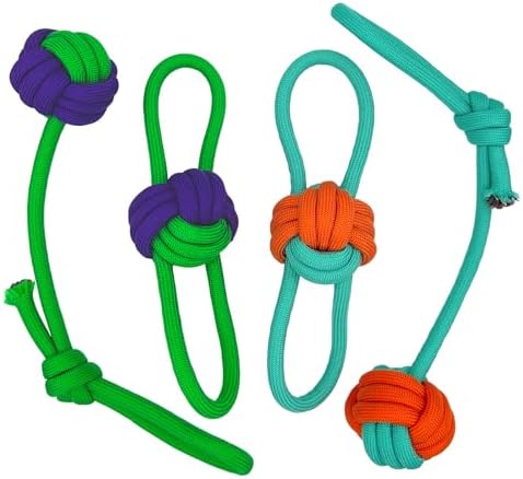 YESWOOD! Tug of War Toy with Ball,Small Fetch Rope Ball with Loop Handle