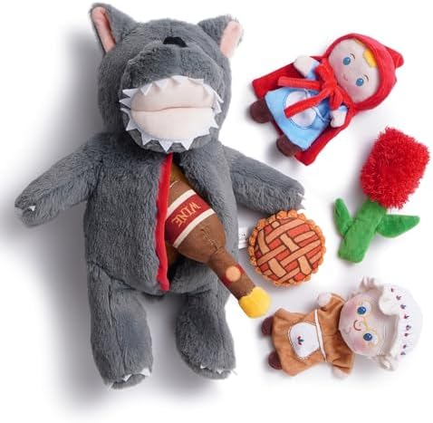 Nocciola Fairy Tale Squeaky Dog Toys, Cute Interactive Plush Stuffed Hide and Seek Cognitive Puzzle Puppy Crinkle Chew Toy for Small, Medium Breed