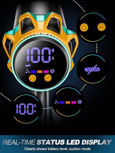 Cordless Vacuum Cleaner, 600W/58KPa/60Mins Self-Standing Stick Vacuum | Anti-Tangle, 1.8L Dust Cup, Locks Dust Away, Multi-Surface Cleaning, LED Display, Wall Charger, Lightweight