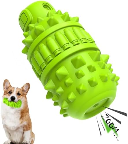 PIFFZEDO Natural Rubber Squeaky Dog Chew Toy for Medium Aggressive Chewers