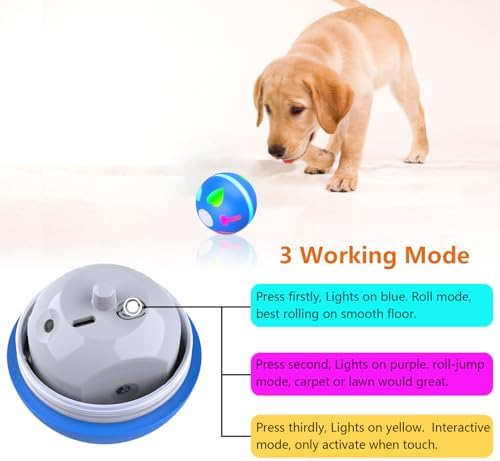 Salodal Interactive Dog Toys Ball, Motion Activated Rolling Dog Ball, Automatic Toy for Small/Medium Dogs,USB Rechargeable Dog Enrichment Toys to Keep Them Busy