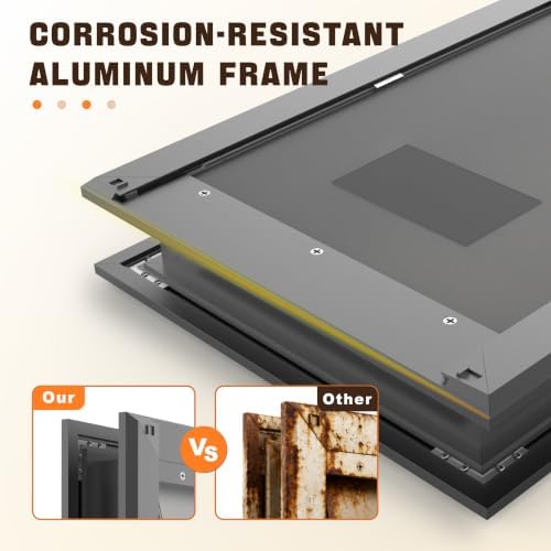 Aluminum Alloy Dog Door, 2 Flap Insulation/Thermal Insulation, Doggy Door for Large Dogs, Closure Panel with Safety Locks