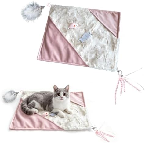 Cat Crinkle Play Mat with Catnip Interactive Cats Activity Mat for Indoor