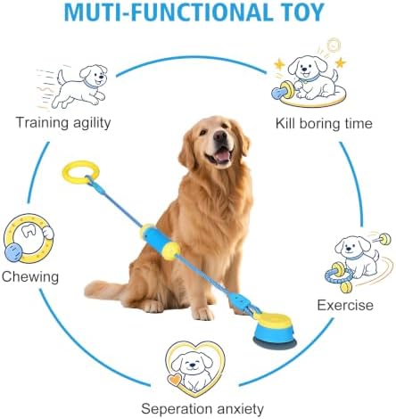 Super Design Suction Cup Dog Tug Toy, Treat Dispensing Interactive Dog Enrichment Toy for Boredom Relief, Ideal for Small Medium Dogs
