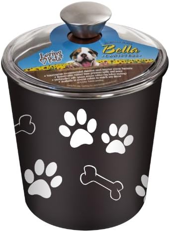 Loving Pets Bella Dog Bowl Canister/Treat Container, Espresso