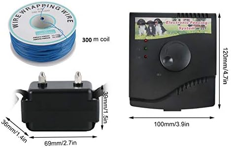 In-Ground Electric Dog Fence, Pet Containment System Waterproof Training Collar Receivers with 300m Underground Boundary Wire, Shock Tone Correction for Small Medium Large Dogs,for2dogs