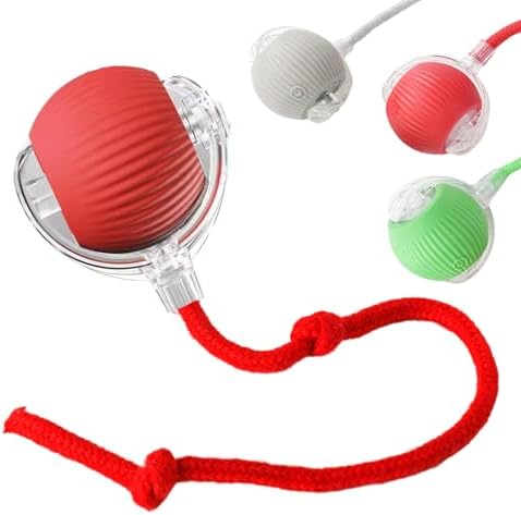 Interactive Electric Dog Ball Toy - USB Rechargeable Smart Pet Bounce Ball, Automatic Moving Toy for Dogs (Red-A)
