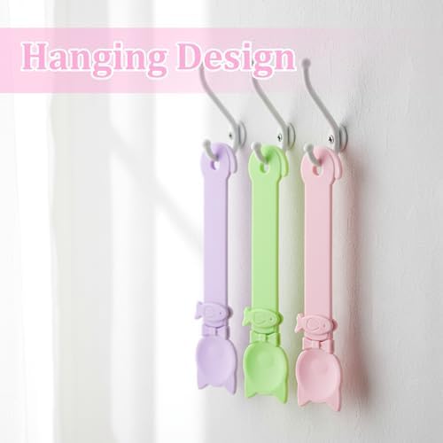3 Pcs Lickable Treat Feeder, Cat Treat Squeeze Spoon, for Wet Food, Strips & Tubes, with Long Handle, Anti-Bite for Small Pets (Pink, Green, Purple)