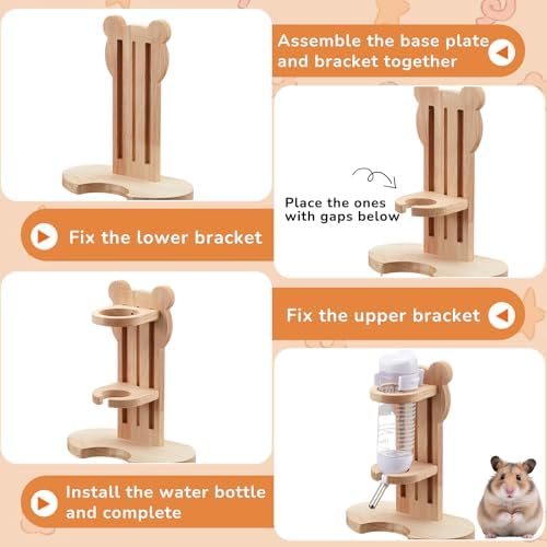 18 Pcs Hamster Cage Accessories, Silent Hamster Wheel 15 Toys Set