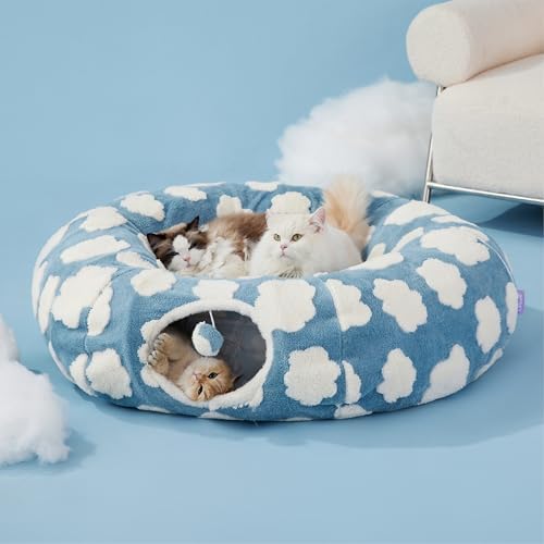 Lesure Donut Cute Jacquard Large Cat Tunnel Bed Kitten Toys for Dog Bunny