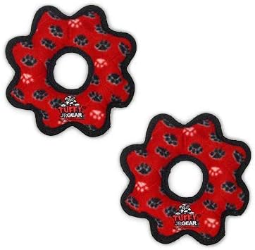 TUFFY® : 2 Pack Gear Ring Dog Toy: Ultra Durable Plush Toy with Multiple Layers & Reinforced Seams, Washable and Floats, Original Construction