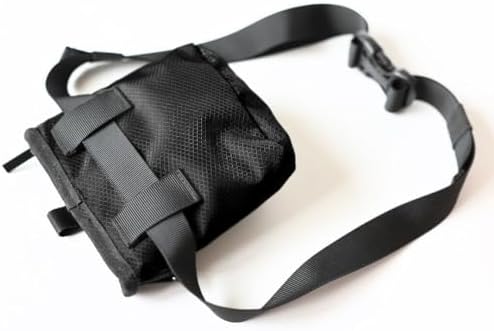 Callieco Mini Dog Treat Pouch with Magnetic & Zipper Closure | Small Waist Belt Training Behavior Aid Bag for Dog Walking with Poop Bag Dispenser (Black)