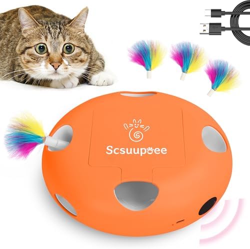 Cat Toys, Rechargeable Interactive Cat Toy, Orange