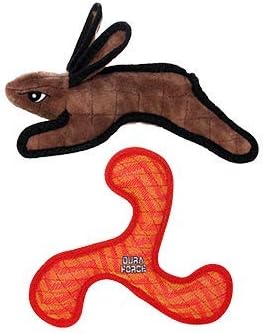TUFFY® - DuraForce® 2 Pack Rabbit and Boomerang Plush Dog Toys