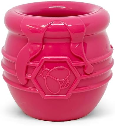 SodaPup Honey Pot – Durable Dog Treat Dispenser & Enrichment Toy Made in USA from Non-Toxic, Pet Safe, Food Safe Natural Rubber Material for Mental Stimulation, Problem Chewing, Calming Nerves, & More
