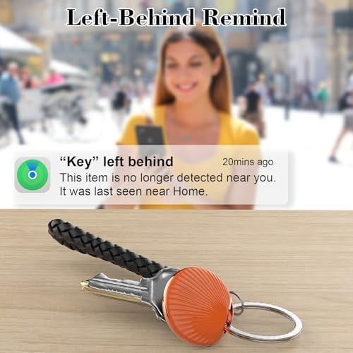 Air Tracker Tag, [MFi Certified] Smart Tag, Pet Bluetooth Tracker for Apple Find My, IP68 Waterproof,Replaceable Battery, Key Finder and Item Locator for Keys, Bags, Pets, Wallet (iOS Only)-Orange