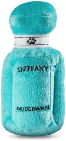 Dog Diggin Designs Sniffany & Co Pawfum Plush Dog Toy Bottle | Luxury-Inspired Parody Perfume Bottle with Built-in Squeaker, Soft Plush Fashion Dog Toy – Prêt-à-Porter Playtime Essential