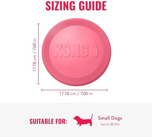 KONG Puppy Flyer, Soft Rubber Flying Disc Toy, for Small Puppies, Pink