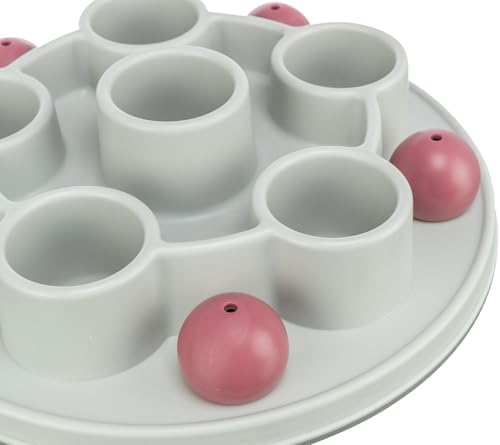 TRIXIE Cat Activity Pentagon Strategy Game – Interactive Cat Toy for Indoor Cats with 2 Challenge Levels – Slow Feeder Puzzle with Treat Compartments – 11 in, ø 28 cm