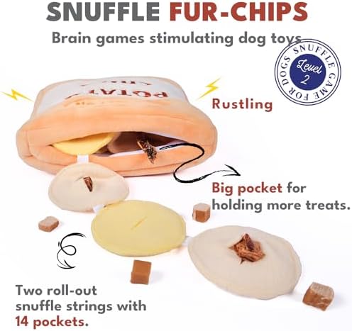 CHEWFFON Dog Interactive Toy, Puzzle Snuffle Crinkle Toy for Boredom
