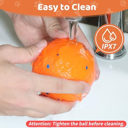 Automatic Interactive Dog Toys Ball, USB-C Rechargeable, Orange