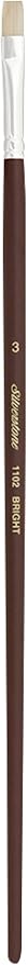Silver Brush Limited 1102-3 Silverstone Bright Paintbrush for Oil Painting, Size 3, Long Handle