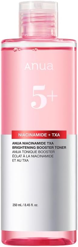 Anua Niacinamide Tranexamic Acid Brightening Booster Toner, Lightweight Pink Essence Toner for Dark Spot Care, Glow & Skin Clarity, Korean Skincare, 8.45 fl oz