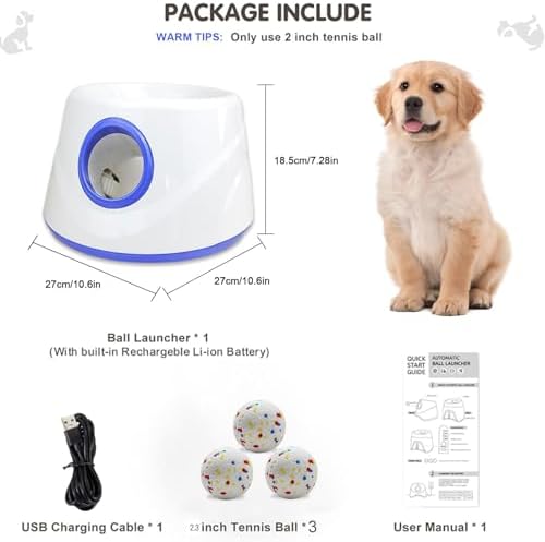 Automatic Dog Ball Launcher-Interactive Dogs Balls Thrower for Small Dogs