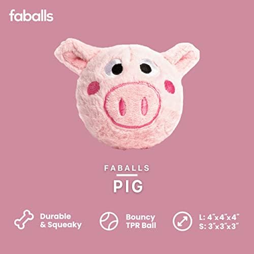 fabdog Pig faball Squeaky Dog Toy (Large)