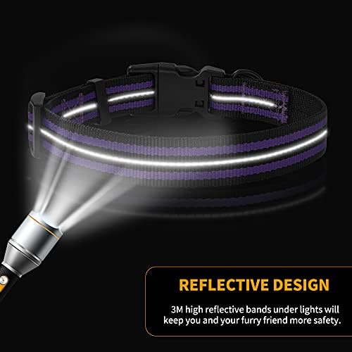 Mile High Life Reflective Dog Collar, Adjustable Lightweight Quick Release