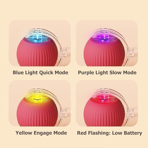 Interactive Electric Pet Ball, USB Rechargeable Auto Rolling Toy with Tail