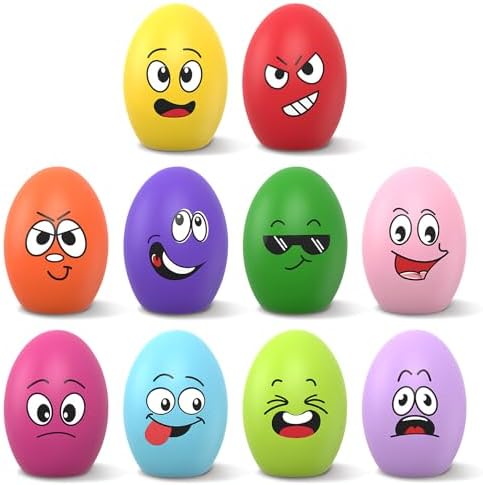 Squeaky Dog Toys, Soft Puppy Egg Balls, Funny Interactive Squeak Pet Chew Toy, [10 Pack] Fetch Play Balls Toy for Puppies Small Medium Breeds, 2.6"*1.8"
