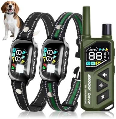 Dog Shock Collar with Remote Control, 3300 ft for 2 Dog Training Collar with Beep, Vibration and 99 Static Levels, IPX7 Waterproof E Collar for Small, Medium and Large Dogs