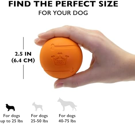 Chew King Dog 2.5 Inch Bacon Flavor Rubber Balls 3 Pack Large Breeds
