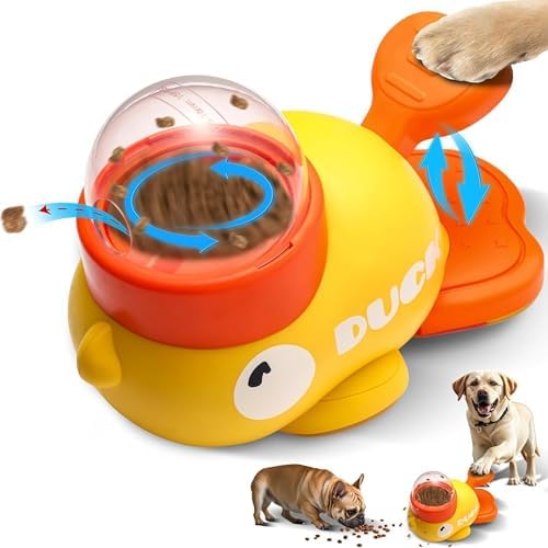 Interactive Dog Puzzle Toy Treat Dispenser Dog Toys, Duck Shape Slow Feeder | Eenrichment Toys for Small Medium Dogs & Cats, Promotes IQ Training Reduces Bloating Anti Gulping