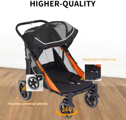 Large Dog Stroller for Big Dogs, 11in Heavy Duty Double Door Pet Cart
