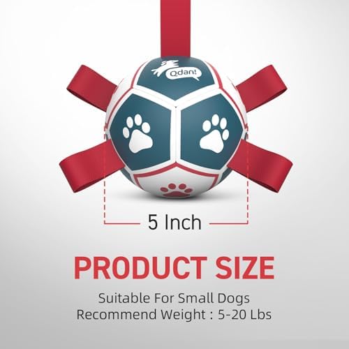 QDAN Small Dog Toys, Outdoor Indoor Toys to Keep Them Busy, Dog Soccer Ball