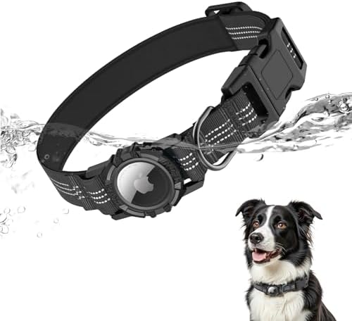 AirTag Dog Collar, IP68 Waterproof Integrated Air Tag Dog Collars