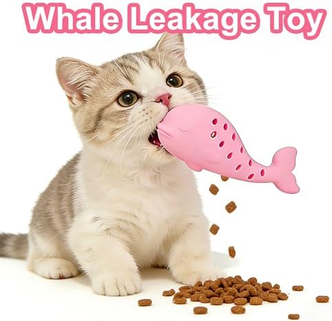 Slow Feeding Dog Toy Whale Shape, Silicone Chew Toy for Puppies & Cats, Interactive Food Dispensing Puzzle Toy to Slow Down Eating, Prevent Bloat & Keep Pets Entertained
