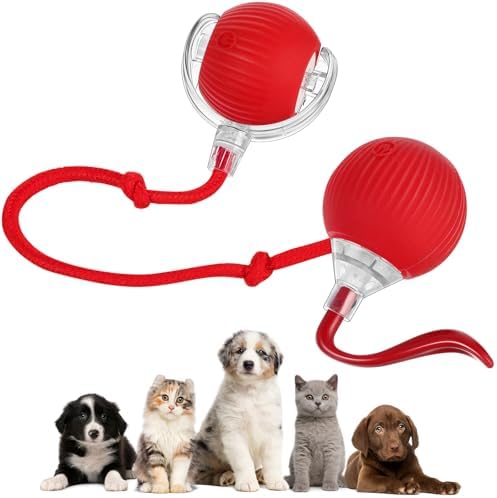 VioraWhite 2 Pcs Interactive 360° Rolling Cat Dog Toy Ball, Electric Cats Ball Toy Smart Automatic Self Rolling Dogs Balls Smart Electric Toys for Dog Cat