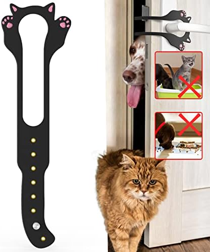 Elilier Cat Door Latch Holder, 8 Adjustable Sizes Flexible Cat Door Stopper | Keep Door Open 1.5" to 8", Let's Cats in and Keeps Dogs Out of Litter & Food, No Tool Required & No Wall Damage